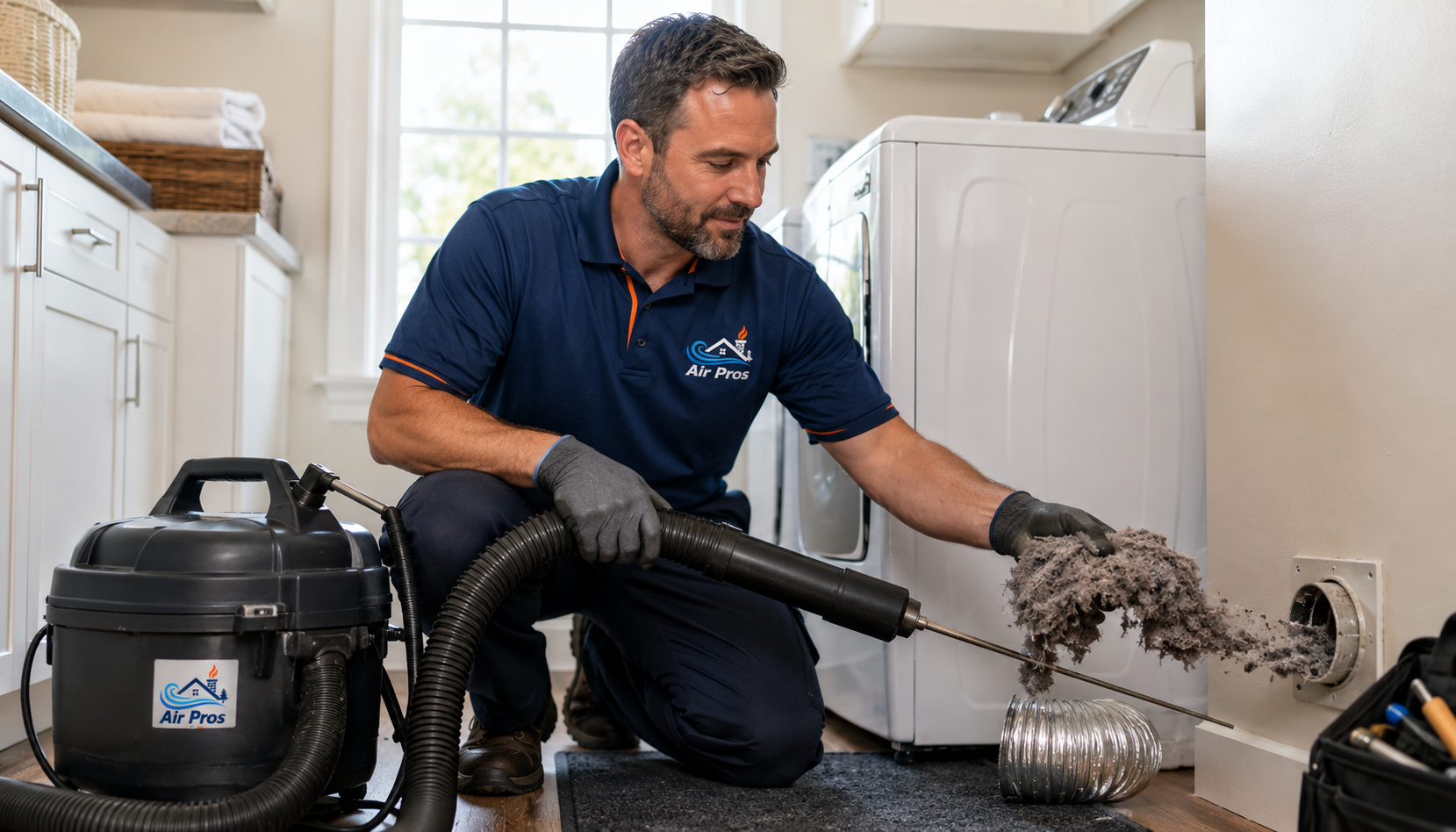 Dryer vent lint cleaning